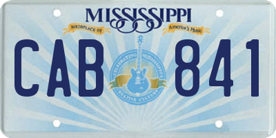 MS license plate CAB841