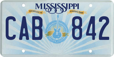 MS license plate CAB842
