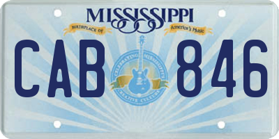 MS license plate CAB846