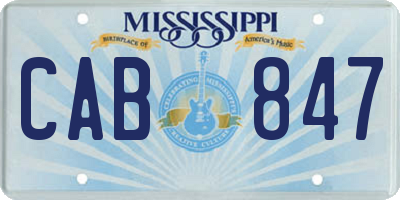 MS license plate CAB847