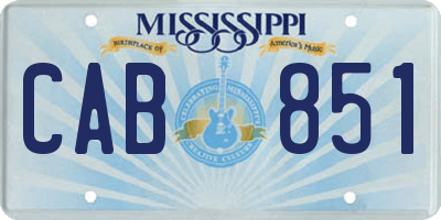 MS license plate CAB851