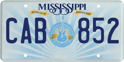 MS license plate CAB852