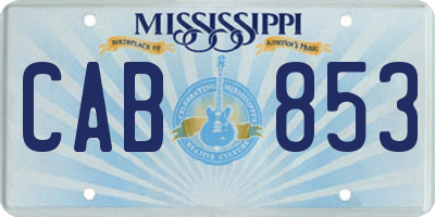 MS license plate CAB853