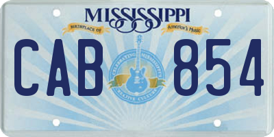 MS license plate CAB854