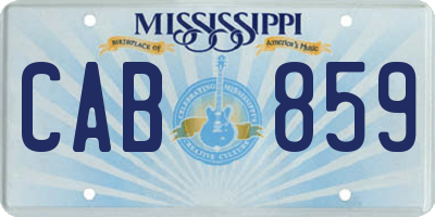 MS license plate CAB859