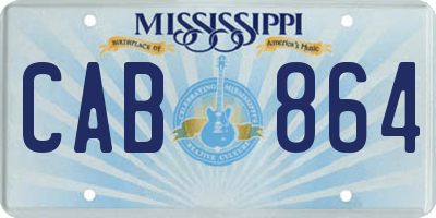 MS license plate CAB864
