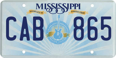 MS license plate CAB865