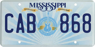 MS license plate CAB868