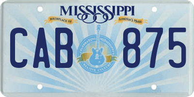 MS license plate CAB875