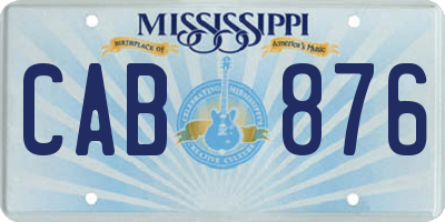 MS license plate CAB876