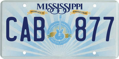 MS license plate CAB877