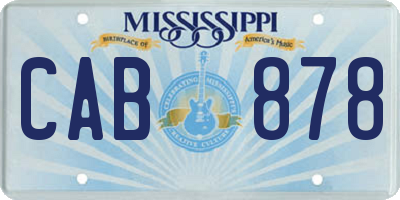 MS license plate CAB878