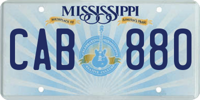 MS license plate CAB880