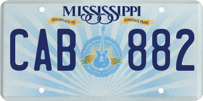MS license plate CAB882