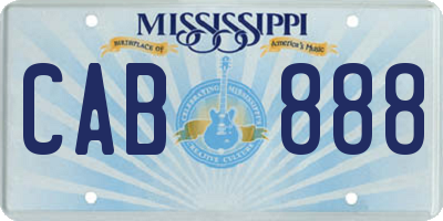 MS license plate CAB888