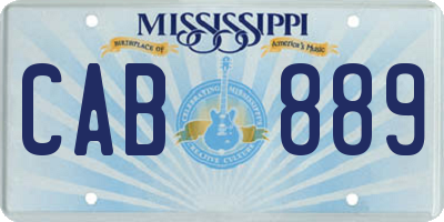MS license plate CAB889