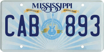 MS license plate CAB893