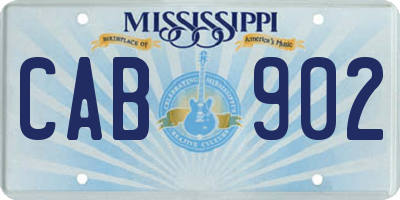 MS license plate CAB902