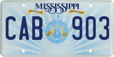 MS license plate CAB903