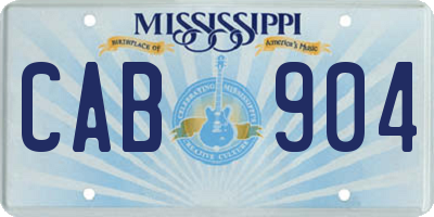 MS license plate CAB904