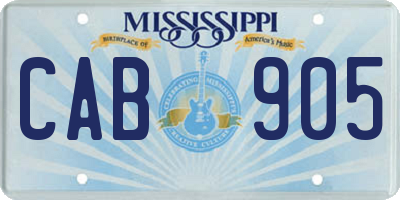 MS license plate CAB905