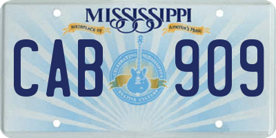 MS license plate CAB909