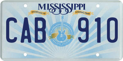 MS license plate CAB910