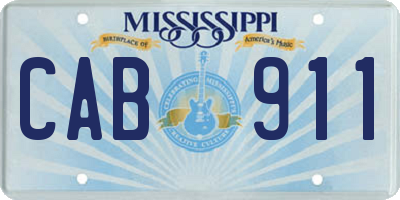 MS license plate CAB911