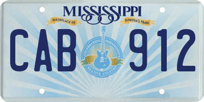 MS license plate CAB912