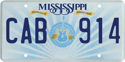 MS license plate CAB914