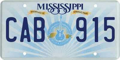 MS license plate CAB915