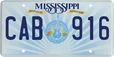 MS license plate CAB916
