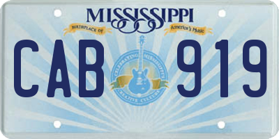 MS license plate CAB919