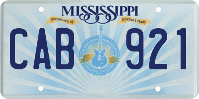 MS license plate CAB921