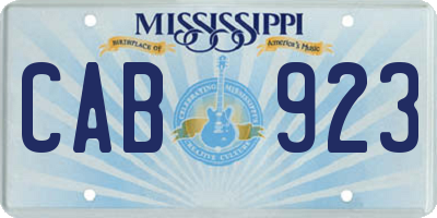 MS license plate CAB923