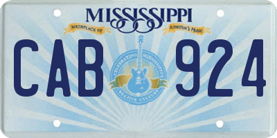 MS license plate CAB924