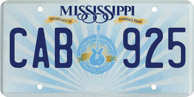 MS license plate CAB925