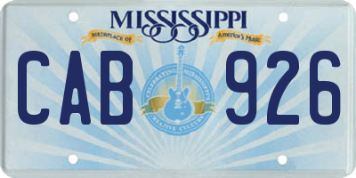 MS license plate CAB926