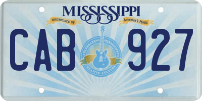 MS license plate CAB927