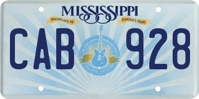 MS license plate CAB928