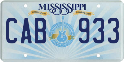 MS license plate CAB933