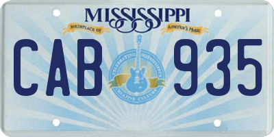 MS license plate CAB935