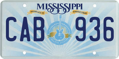 MS license plate CAB936