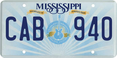 MS license plate CAB940