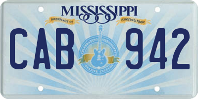 MS license plate CAB942