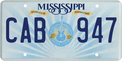 MS license plate CAB947
