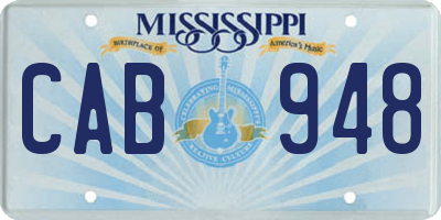 MS license plate CAB948