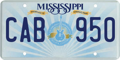 MS license plate CAB950