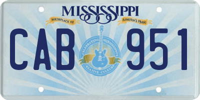MS license plate CAB951