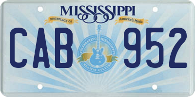 MS license plate CAB952